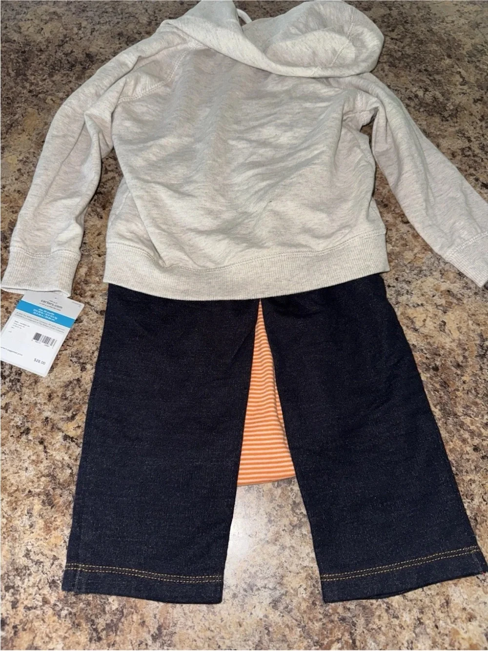 Carter's 3-Piece Set NWT Boys 24 Month Short Sleeve Shirt Pants Orange Outfit